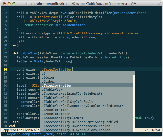 vim tabcompletion for RubyMotion
